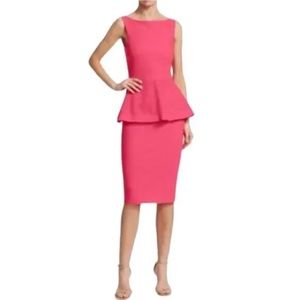 Chiara Boni La Petite Robe Dominik Laser Cut Peplum Dress Pink Size 2